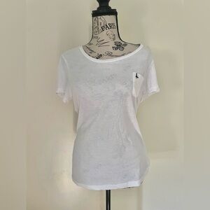 Jack Wills Soft Basic Embroidered White T-Shirt Womens Size Medium